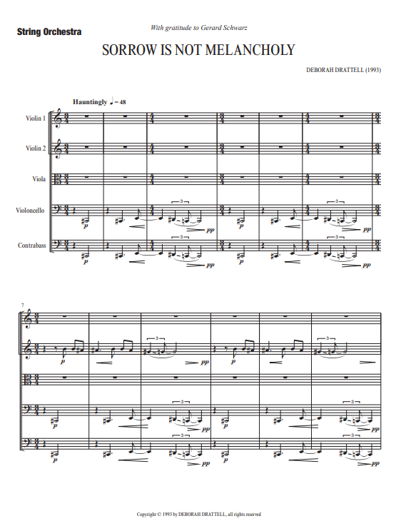 SORROW IS NOT MELANCHOLY String Orchestra