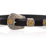 CAMILLA Black Lambskin, Gold Floral